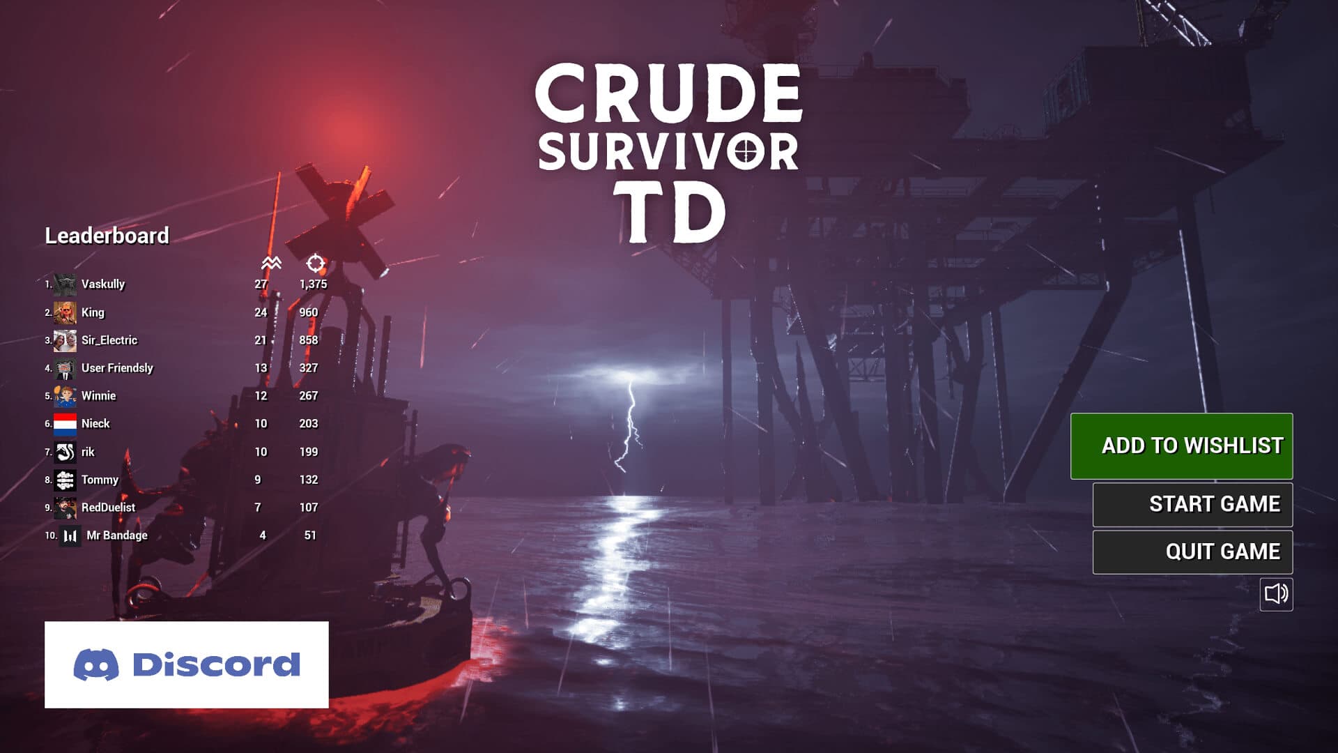 Crude Survivor TD - Night wave combat